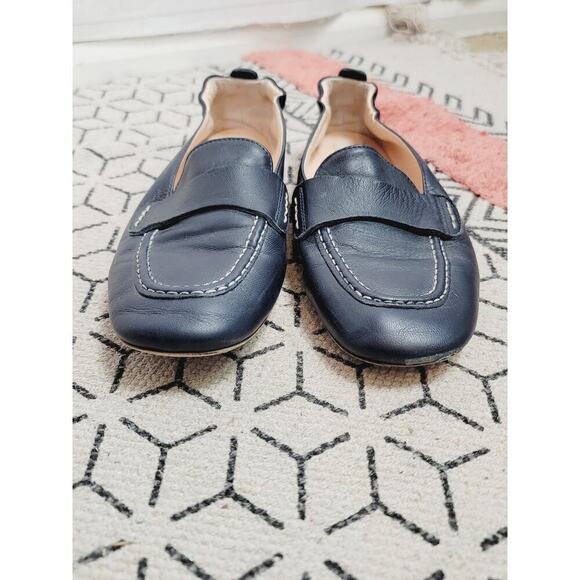 AGL Attilio Giusti Leombruni Mara Leather Sip-On Loafer Flats in Navy, sz 38.5 - Picture 5 of 16